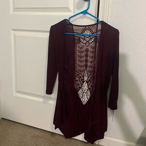 Burgundy Lacey cardigan